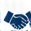 Globe with handshake icon